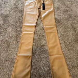 Jordan Craig Leather Tan Flared pants